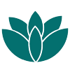 Logo de fleur stylisée en turquoise